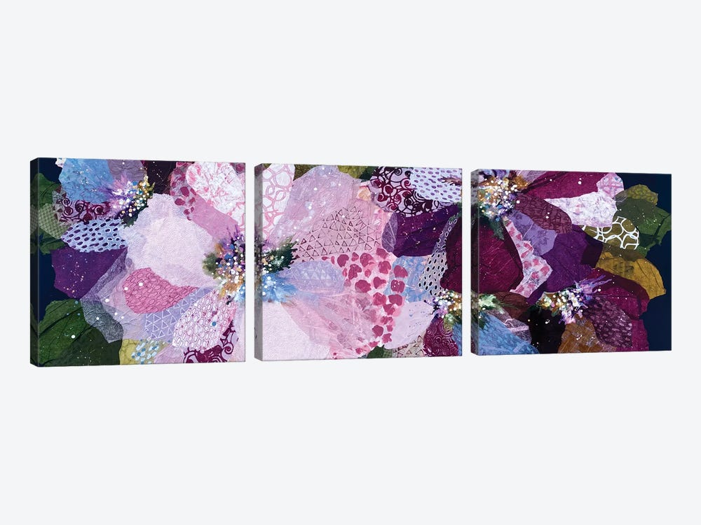 Ava's Garden Of Textured Blooms by Leanne Daquino 3-piece Canvas Wall Art