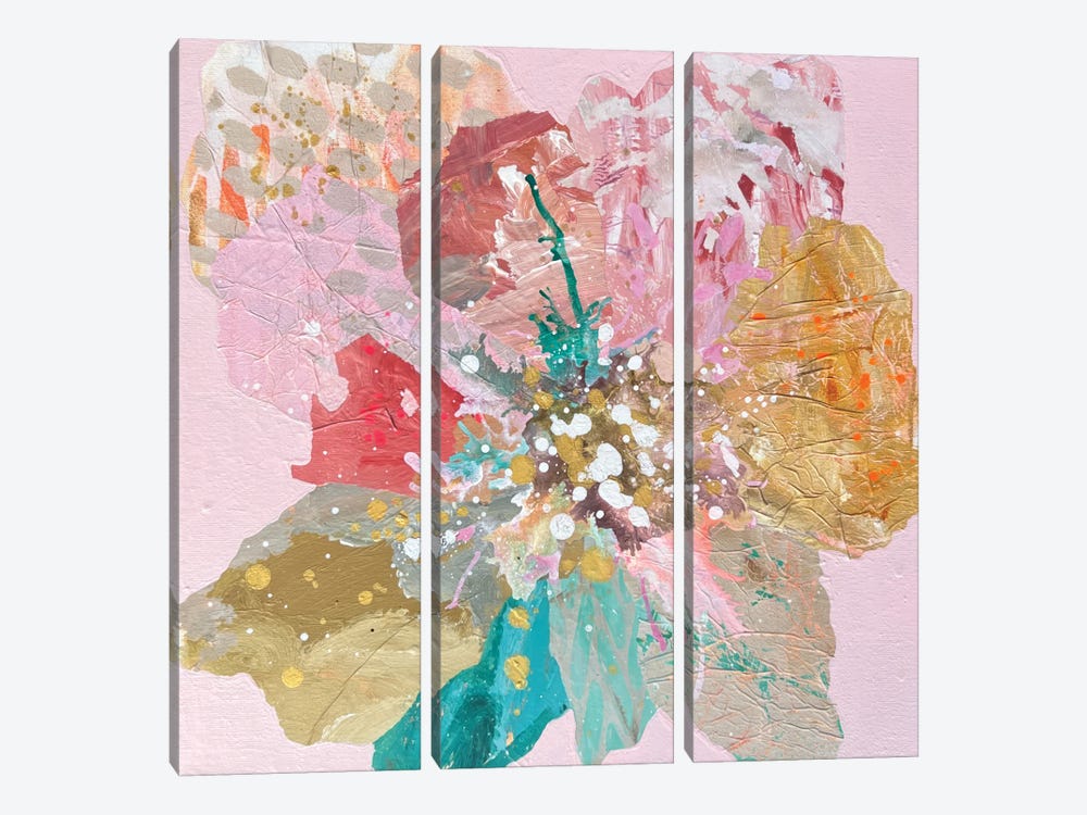 A Pretty Pink Little Conversation by Leanne Daquino 3-piece Canvas Wall Art