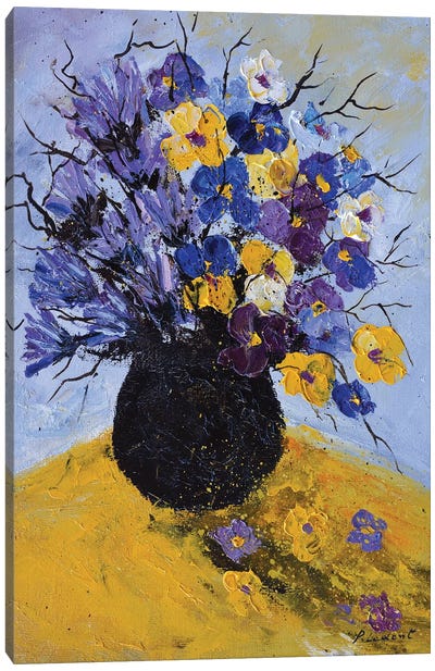 Pansies and cornflowers Canvas Art Print - Pol Ledent