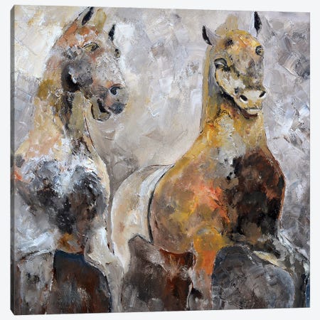 Two Horses Canvas Print #LDT115} by Pol Ledent Canvas Print