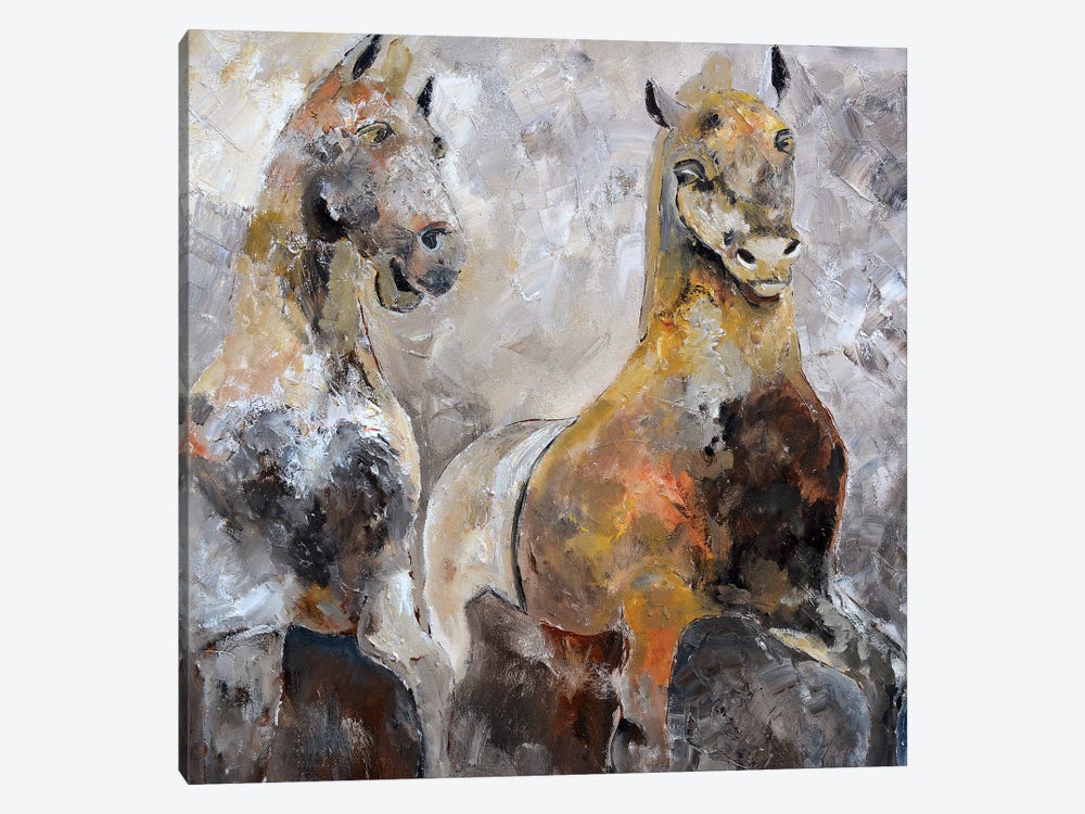 Two Horses by Pol Ledent 1-piece Canvas Art