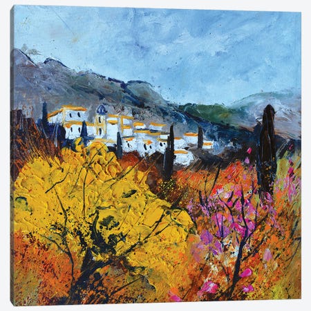 Pink and yellow Provence Canvas Print #LDT116} by Pol Ledent Art Print