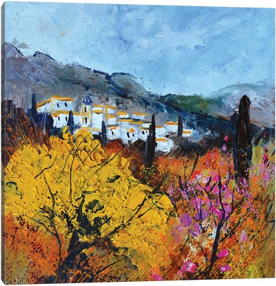 Pink and yellow Provence Canvas Art Print - Provence