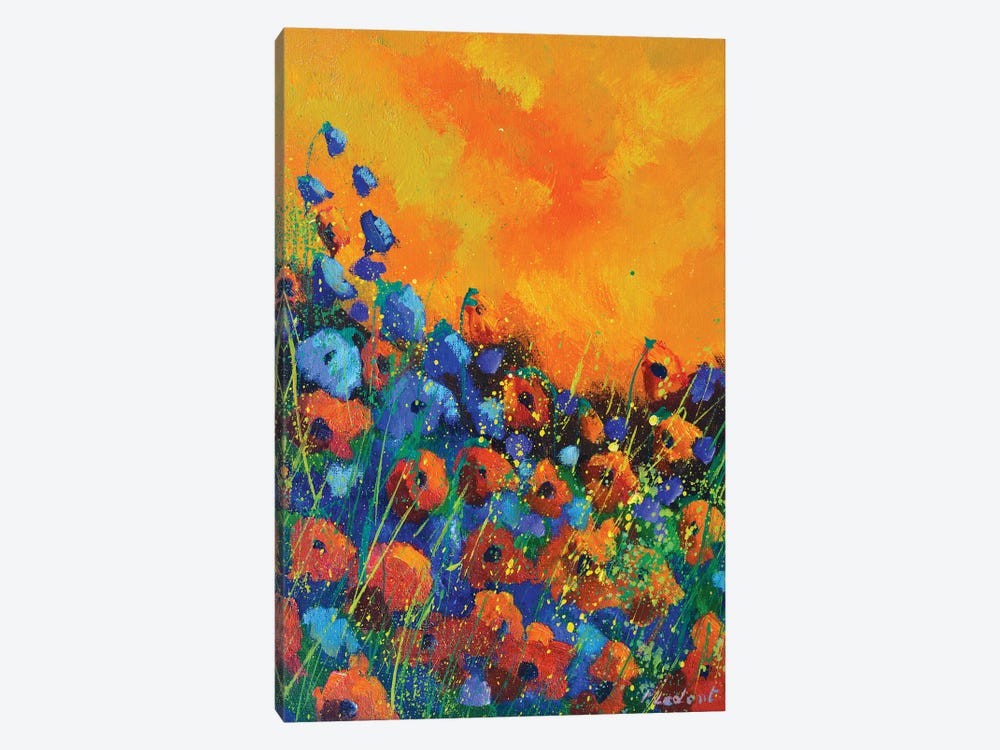 Orange poppies by Pol Ledent 1-piece Canvas Art