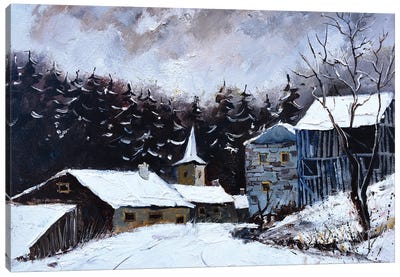 Snow in Ballamont Canvas Art Print - Rustic Winter
