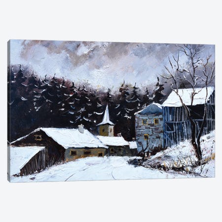 Snow in Ballamont Canvas Print #LDT128} by Pol Ledent Art Print