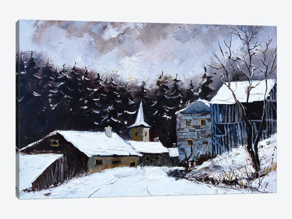 Snow in Ballamont by Pol Ledent 1-piece Canvas Artwork