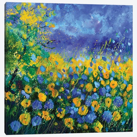 Yellow flowers Canvas Print #LDT134} by Pol Ledent Art Print