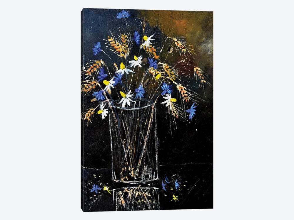 A still life with field flowers by Pol Ledent 1-piece Canvas Art
