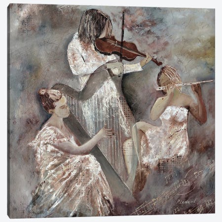 Musicians Trio Canvas Print #LDT170} by Pol Ledent Canvas Wall Art