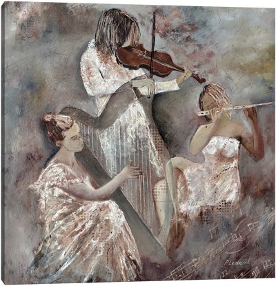 Musicians Trio Canvas Art Print - Violin Art