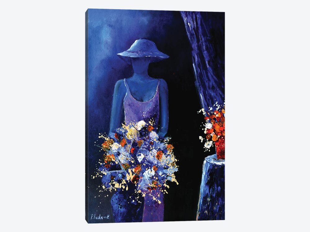 A Lady With Two Still Lifes by Pol Ledent 1-piece Canvas Art