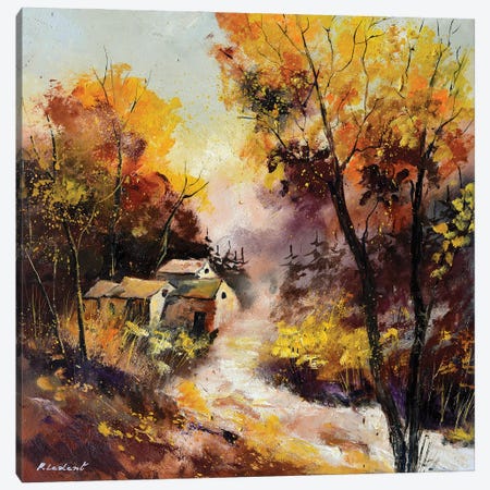 Misty Autumn Canvas Print #LDT209} by Pol Ledent Canvas Wall Art