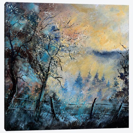 Misty Blue Morning Canvas Print #LDT217} by Pol Ledent Canvas Artwork