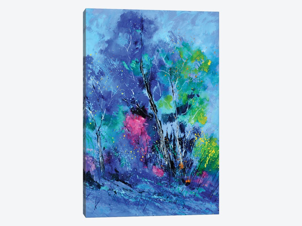 Blue Trees by Pol Ledent 1-piece Canvas Art