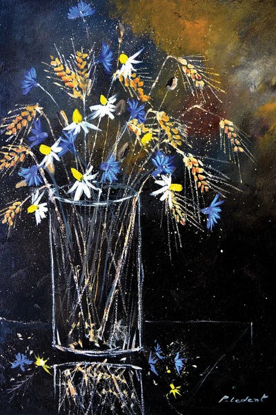 Still Life With Blue Cornflowers by Pol Ledent art print