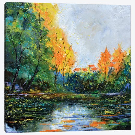 Pond In Autumn - 772021 Canvas Print #LDT241} by Pol Ledent Canvas Artwork