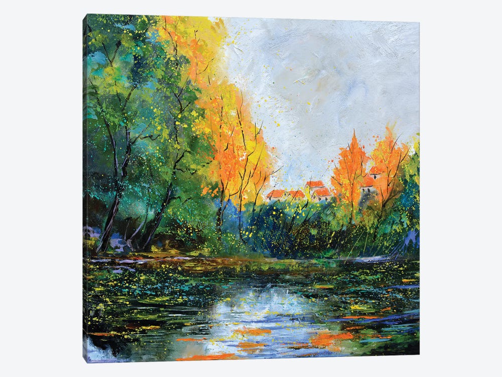 Pond In Autumn - 772021 by Pol Ledent 1-piece Canvas Print
