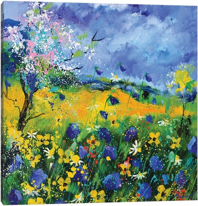 Wild Flowers In Summer Canvas Art Print - Wildflowers