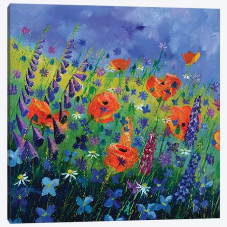 Garden Flowers - Orange Poppies Canvas Print #LDT250} by Pol Ledent Art Print