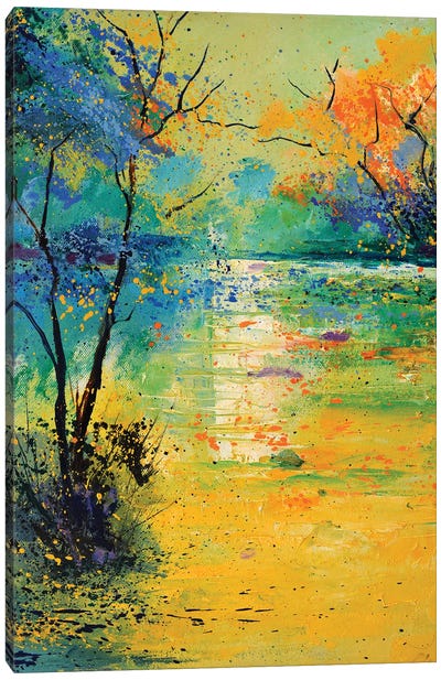 Light On A Pond Canvas Art Print - Pol Ledent