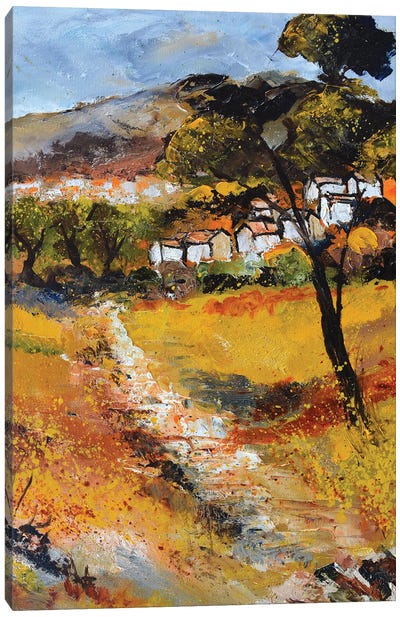Little Village In Provence Canvas Art Print