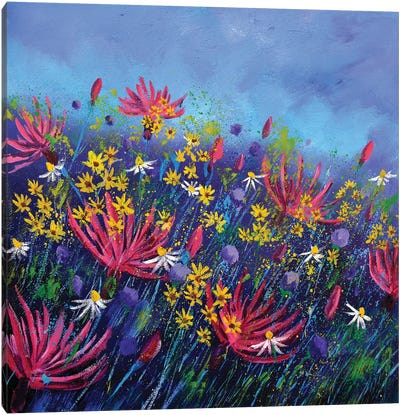 Pink Cornflowers Canvas Art Print