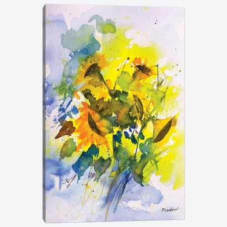 A Few Sunflowers Canvas Print #LDT269} by Pol Ledent Canvas Artwork