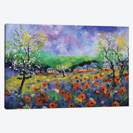 Poppies In Houroy Canvas Print #LDT2} by Pol Ledent Canvas Artwork