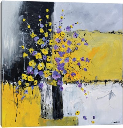 Still Life Yellow And Purple Canvas Art Print - Pol Ledent