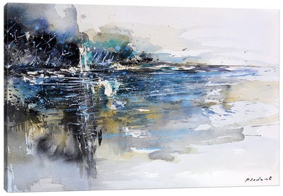 Quiet Blue Waters Canvas Art Print - Pond Art
