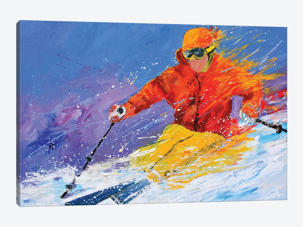 Skiing by Pol Ledent 1-piece Canvas Art