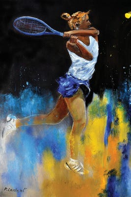 Playing Tennis Canvas Art by Pol Ledent | iCanvas