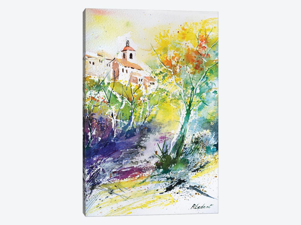 Village In Provence Watercolor by Pol Ledent 1-piece Canvas Art Print