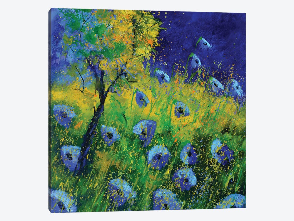 Blue Poppies 672021 by Pol Ledent 1-piece Canvas Art