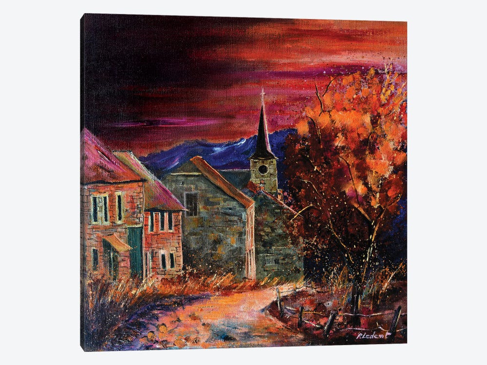 Sunset On My Village by Pol Ledent 1-piece Canvas Art Print