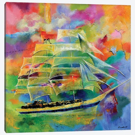 Sailing Canvas Print #LDT41} by Pol Ledent Art Print