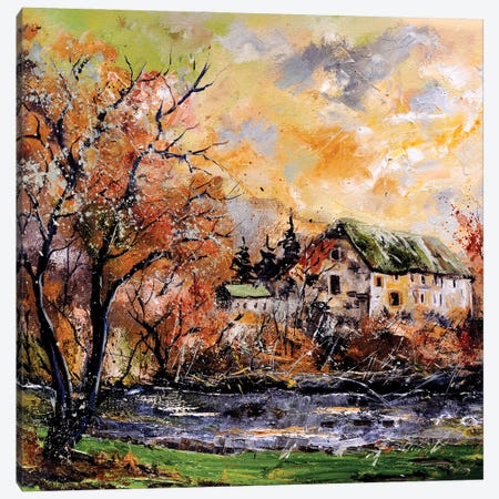 Old Watermill Canvas Print #LDT420} by Pol Ledent Canvas Wall Art