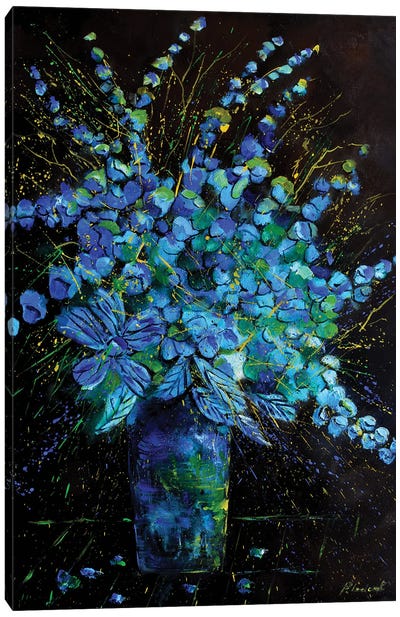 Blue Flowers Canvas Art Print - Pol Ledent