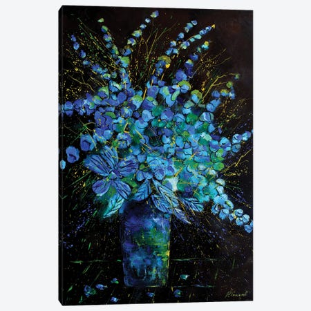 Blue Flowers Canvas Print #LDT430} by Pol Ledent Canvas Print