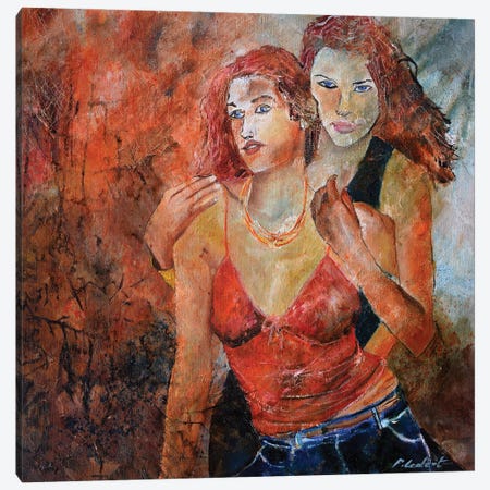 Two Friends Canvas Print #LDT435} by Pol Ledent Canvas Art