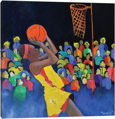 Playing Basket Ball Canvas Art Print - Pol Ledent