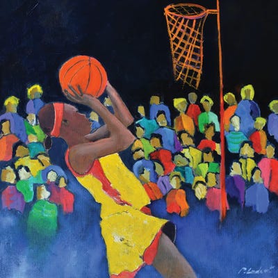 Playing Basket Ball Canvas Artwork by Pol Ledent iCanvas