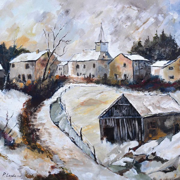 Rustic Winter: Village In Winter by Pol Ledent