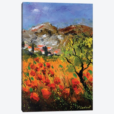Red Poppies In Provence Xlv Canvas Print #LDT465} by Pol Ledent Canvas Print