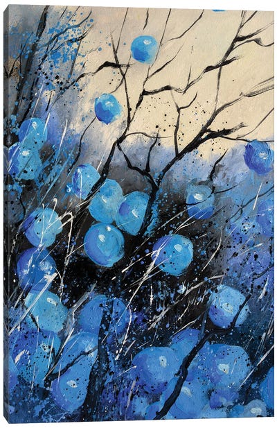 Blue Berries Canvas Art Print - Berry Art