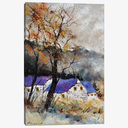A Few Houses In Winter Canvas Print #LDT502} by Pol Ledent Canvas Art Print