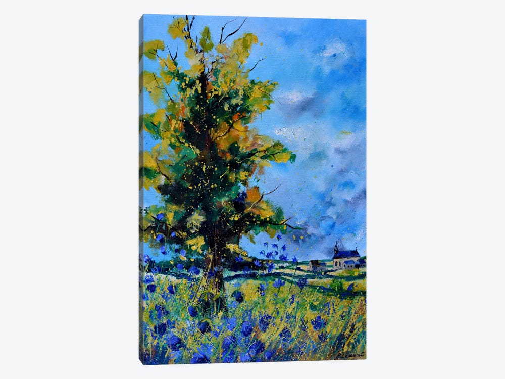Oak And Blue Cornflowers by Pol Ledent 1-piece Canvas Art