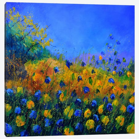Blue And Yellow Flowers Canvas Print #LDT525} by Pol Ledent Canvas Art