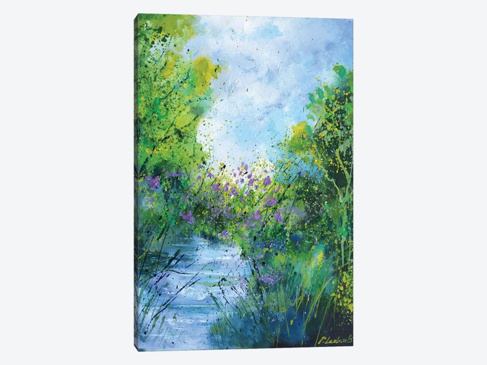 Quiet Waters And Purple Flowers by Pol Ledent 1-piece Canvas Wall Art